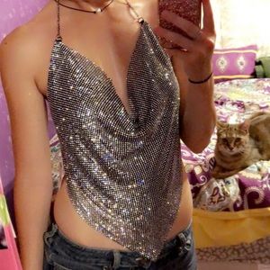 Rhinestone Halter Top